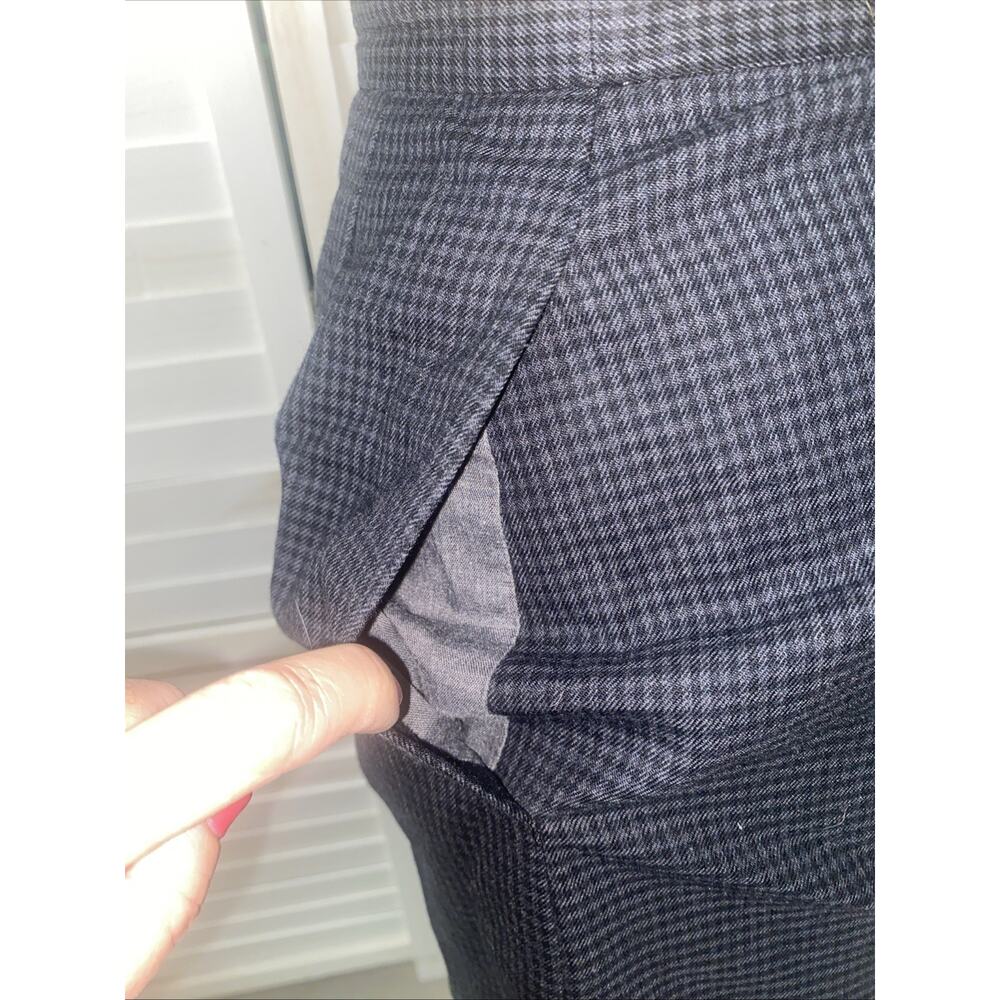 Mark Shale Plaid Check Black Gray Wool Pencil Skirt Lined Size Small - Picture 6 of 8